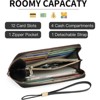 BEAFUP Women’s Wallet,RFID Blocking PU Leather Wallet - Large Capacity Zip-Around Clutch with Detachable Wrist Strap for Everyday Use - 4 of 4