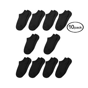 Allegra K Women Textured Casual Cotton Low Cut Socks 10 Pairs - 1 of 4