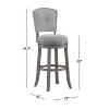 Santa Clara II Swivel Barstool Gray: Upholstered Back, Nailhead Trim - Hillsdale Furniture - 3 of 4