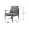 TiramisuBest Silver Aluminum Lounge Chair with Rope Accents & Cushions,Modern Indoor & Outdoor Seating (Gray/Silver+White) - 4 of 4