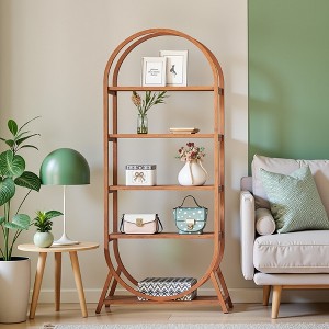 Kumasinova Book Shelf with 5 Tier Open Shelves,Modern Farmhouse Wooden Bookcase Display Rack for Living Room,Bedroom,Office,Brown - 1 of 4