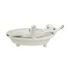 Flora Bird Soap Dish White Cast Iron - Foreside Home & Garden - 4 of 4