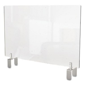 Ghent Clear Partition Extender with Attached Clamp, 36 x 3.88 x 18, Thermoplastic Sheeting - 1 of 3