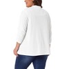 Agnes Orinda Women's Plus Size 3/4 Sleeve Open Front Ruffle Cropped Bolero Cardigans - 4 of 4