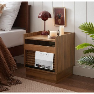 KWPZQEB Nightstand with Charging Station and LED lights, Side Table with 2 Drawers, End Table with USB Ports and Outlets, Night Stand for Bedroom - 1 of 4