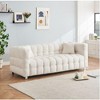CAVINAS Teddy Fleece Loveseat Sofa with 2 Throw Pillows, Vintage Sofa Couch with Sturdy Hardware Foot Support for Living Room, Bedroom - 2 of 4