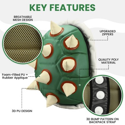 Super Mario Bros Bowser Adult Green Turtle Shell Backpack — фото 2