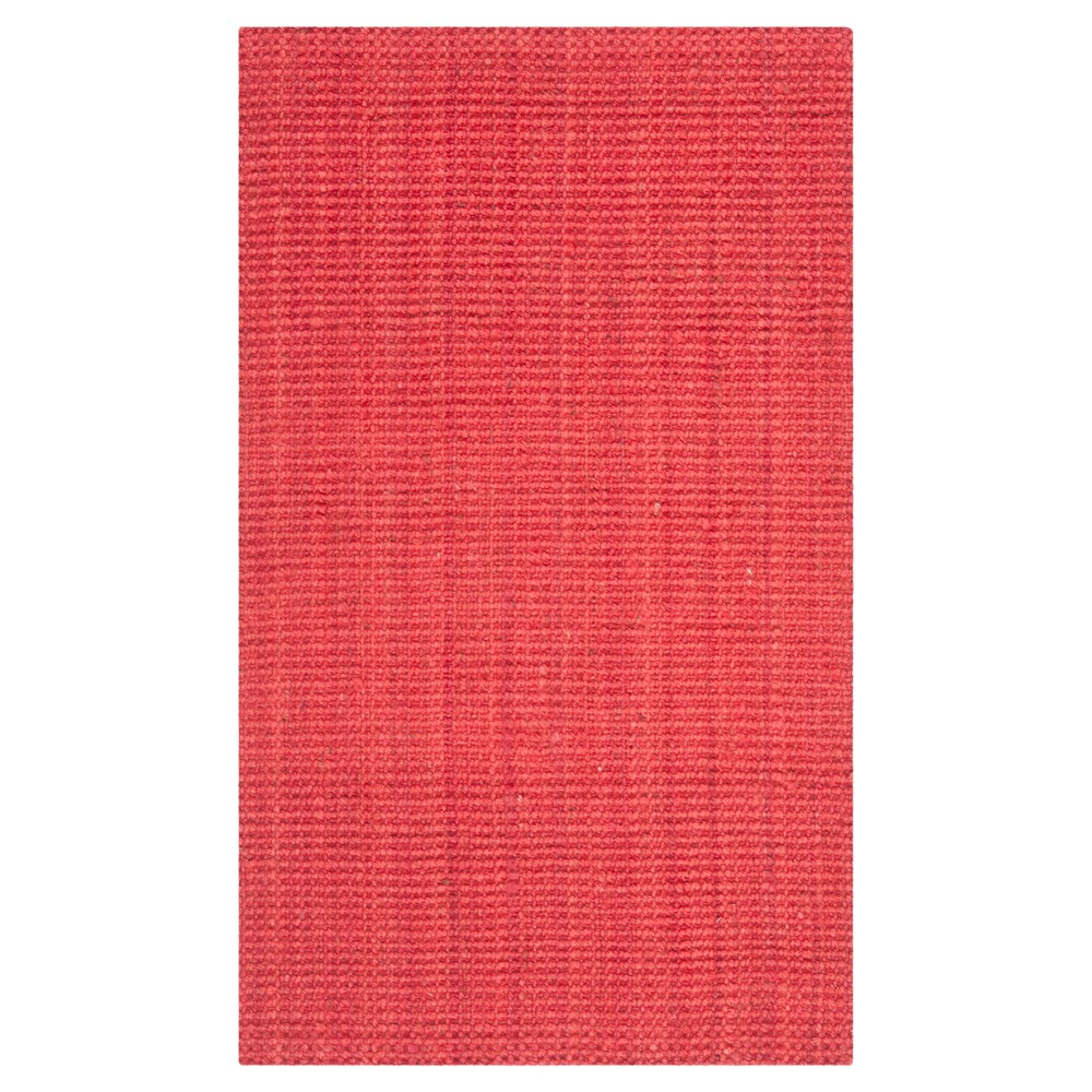 Red Solid Woven Accent Rug 3'x5' - Safavieh