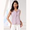 INSPIRE CHIC Women's Sleeveless Ruffle V Neck Summer Ladies Business Blouses - 4 of 4