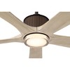 60" Casa Vieja Hex Bronze and White Oak LED Ceiling Fan with Remote - 3 of 4