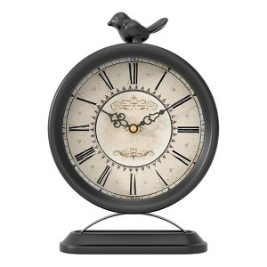 Aoibox Vintage Table Clock with Bird, European Antique Style Mantel Clock, Desk and Shelf Decor for Farmhouse, Bedside, Living Room, Bedroom, Gift - 1 of 4