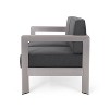 Christopher Knight Home Aviara Outdoor Loveseat with Cushions Aluminum Silver/Charcoal - 4 of 4