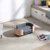 Lirago 26.38" W x 16.14" D x 9.84" H Elevated Dog Bed Pet Sofa Solid Wood Legs Velvet Cushion with Removable Bolster Washable Small Size - 2 of 4