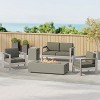 GDFStudio Alec Outdoor Aluminum 4 Seater Chat Set with Fire Pit - 2 of 4
