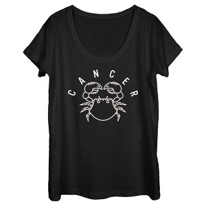 Women's Lost Gods Zodiac Cancer Line Symbol T-Shirt - 1 of 4