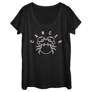 Women's Lost Gods Zodiac Cancer Line Symbol T-Shirt