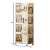 VYNXARIA 4-Tier Rolling Storage bookcase with Wheels, Large Capacity Storage bins - 4 of 4
