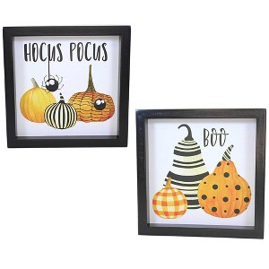 Transpac 7.75 In Hocus Pocus Block Decor Halloween Wall Art Decor , Halloween Decor Spider Wall Decoration (2PC) - 1 of 3