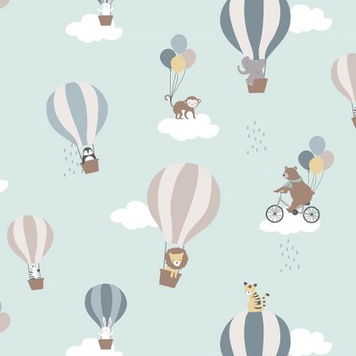 Sky Blue Microfiber Toddler Crib Sheet with Animal Print