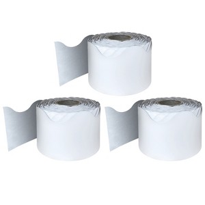 Carson Dellosa Education White Rolled Scalloped Border, 65 Feet Per Roll, Pack of 3 - 1 of 3