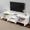 78.7" Modern TV Stand for TVs up to 80", Media Console with 2 Drawers & 2 Fluted Glass Door Cabinets, Wood Entertainment Center with Metal Legs - 3 of 4