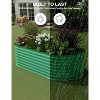 Galvanized Steel Raised Garden Bed, Open-Base Design, Tool-Assembly & Expandable Planter Box for Veggies/Flowers, Rust-Proof, Green/White - 4 of 4