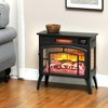 HOMCOM Electric Fireplace Stove, Freestanding Infrared Fireplace Heater with Realistic Flame Effect & Adjustable Temperature, 1500W - 2 of 4