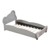 Twin Size Platform Bed with Bear-Shaped Headboard and Bed-End Storage Pocket - 4 of 4