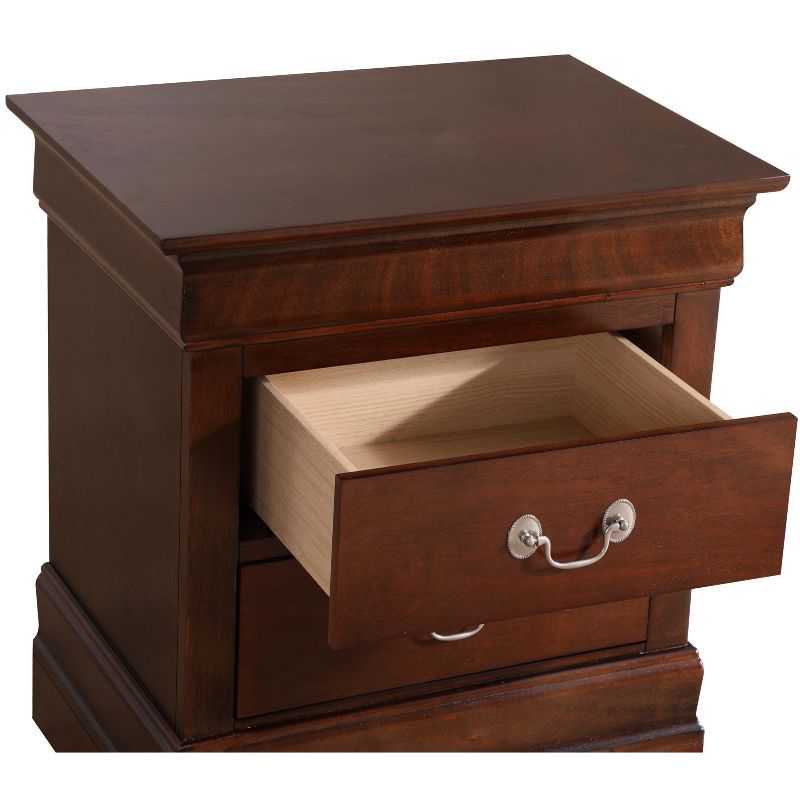 Passion Furniture Louis Philippe 2-Drawer Nightstand (24 in. H X 22 in. W X 16 in. D), 3 of 7