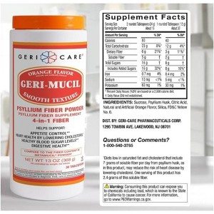 Geri Care Geri-Mucil Psyllium Fiber Powder Supplement Orange Flavor, 13 Oz - 1 of 4
