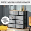 9 Drawers Storage Chest Dresser Organizer Unit w/ Steel Frame, Wood Top, Easy Pull Fabric Bins, for Bedroom, Hallway, Closet, Entryway, Oak & Grey - 4 of 4