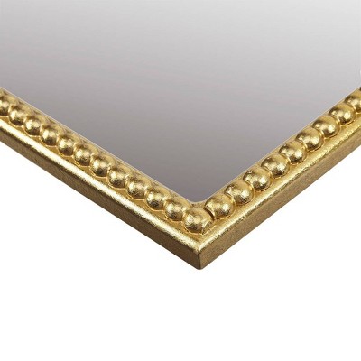Gold Arched Wall Mirror with Beaded Details and MDF Frame
