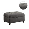 Simple Relax Tufted Fabric Upholstered Storage Ottoman in Gray - image 3 of 4