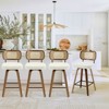 Bekrvio 26"/29” Swivel Bar Stools Set of 4, Upholstered Faux Leather Barstools with Back, Bar Chairs Island Stools for Kitchen Counter - 4 of 4