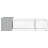 vidaXL Chicken Cage with Run - Light Gray, Galvanized Steel Coop, Ventilated Mesh Design, Weather-Proof Roof - 4 of 4