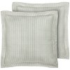 2pc Euro Ticking Stripe 100% Cotton Pillow Sham Green - Laura Ashley: OEKO-TEX Certified, 26x26 Tailored Fit, No Fill - 2 of 4