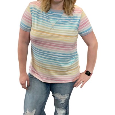 Women's Pastel Watercolor Everyday Tee - honeyme