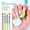 Saviland 6-Pc Artist's Brush System: Multi-Tech Gel Brushes w/Dotting Tools - Core Essentials for Extension & Liner Art. - 3 of 4