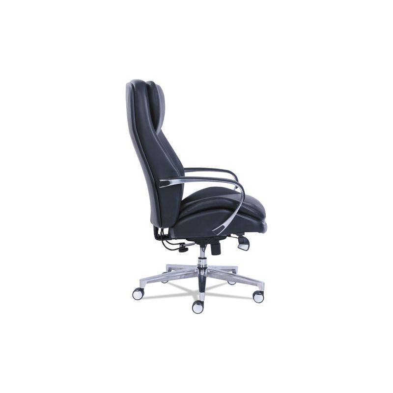 La-Z-Boy Commercial 2000 Big/Tall Executive Chair, Lumbar, Supports 400 lb, 20.25" to 23.25" Seat Height, Black Seat/Back, Silver Base, 5 of 8