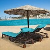 Tangkula Patio Rattan Lounge Chair Outdoor Cushioned Chaise Height Adjustable Turquoise - 3 of 4