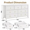 Dresser for Bedroom, Modern Wide Drawer Dresser with Storage, Wooden Closet Dressers Chest of Drawers Freestanding White - 2 of 4