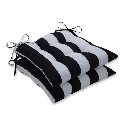 2pk Cabana Stripe Wrought Iron Outdoor, Black Outdoor Furniture Cushions