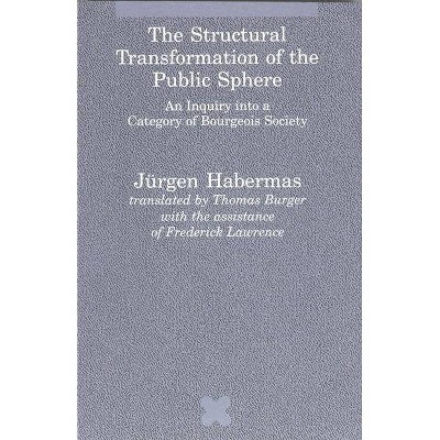 The Structural Transformation of the Public Sphere - (Studies in Contemporary German Social Thought) by  Jurgen Habermas (Paperback)