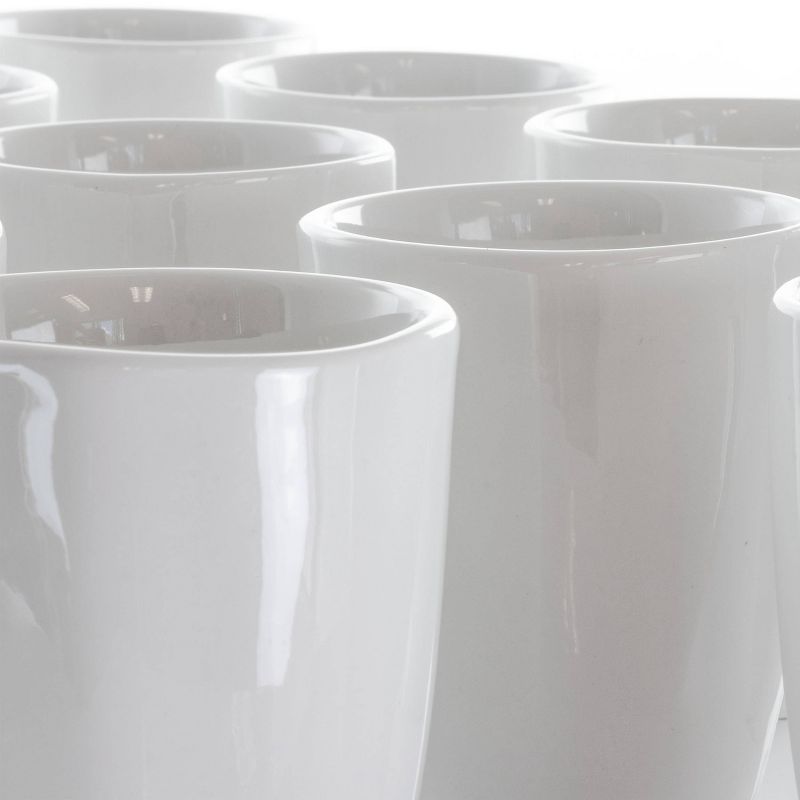 12oz 12pc Porcelain Riley Mug Set White - Elama, 3 of 6
