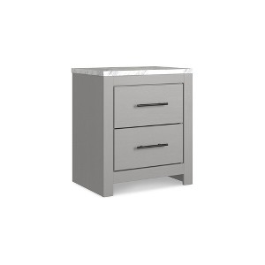 Signature Design by Ashley Cottonburg Contemporary 2 Drawer Nightstand, Light Gray/White - 1 of 4