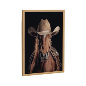 Kate & Laurel All Things Decor 12"x16" Gallery Horse Wearing a Western Cowboy Hat Print by The Creative Bunch Studio Gold - 1 of 4