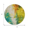 Green And Gold Abstract Washable Indoor Outdoor Area Rug - 3 of 4