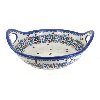 Blue Rose Polish Pottery Scarlett Deep Bowl with Handles