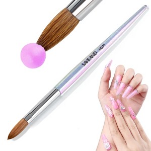 Saviland Kolinsky #10 Brush: Acrylic Sculpt & Powder Tool w/ Light Refractive Handle - Core Pro Artistry Essential .(Light Purple) - 1 of 4