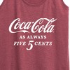Women's - Coca-Cola - As Always Five Cents Graphic Racerback Tank - 2 of 4
